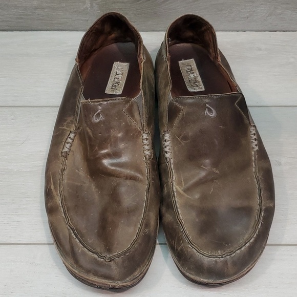 Olukai Mens Moloa Leather Loafer Slip on shoes sz 13 main image 7